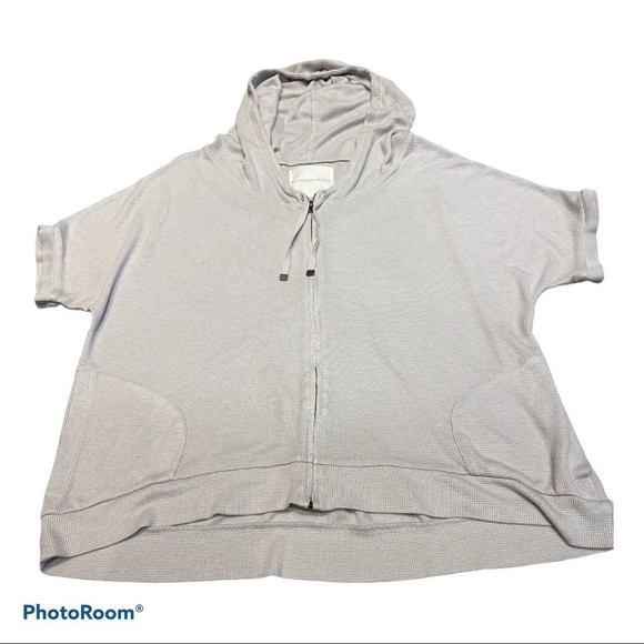 𝅺Victoria’s Secret waffle knit Loungewear Short Sleeve Zip top SZ M - Picture 4 of 7